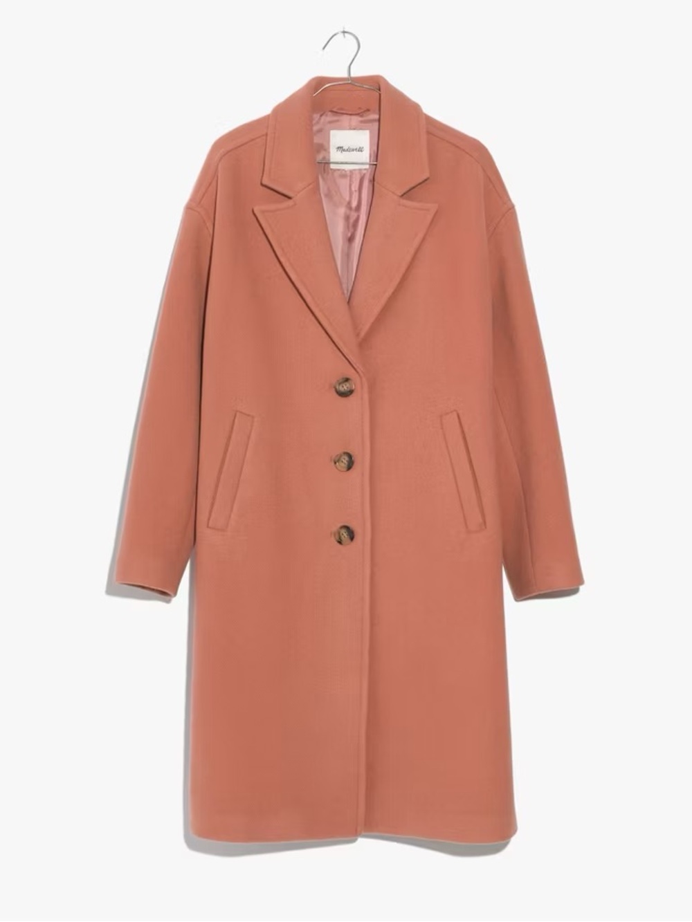 Madewell Bergen Cocoon Coral Coat